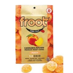 Froot Peach 1:1 CBD:THC Gummies - 100mg CBD: 100mg THC